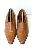 ROSA LIPTY Mocassins Pointus Cuir Marron Clair T 39 TBE