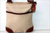 LE TANNEUR Pochette Sacoche Toile et Cuir Bandoulière TTBE