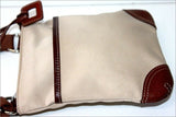 LE TANNEUR Pochette Sacoche Toile et Cuir Bandoulière TTBE