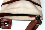 LE TANNEUR Pochette Sacoche Toile et Cuir Bandoulière TTBE