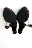 JOSE SAENZ Escarpins Sandales Cuir Verni Bicolore Pampilles T 40 BE
