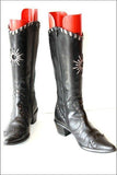 MITICA Mi Bottes Pointues Cuir Clouté Motifs Argentés T 36 TBE