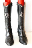 MITICA Mi Bottes Pointues Cuir Clouté Motifs Argentés T 36 TBE