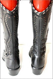 MITICA Mi Bottes Pointues Cuir Clouté Motifs Argentés T 36 TBE