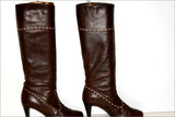 BARBARA BUI Bottes Vintage Tout Cuir Marron Foncé T 37 BE