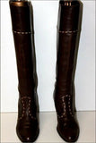BARBARA BUI Bottes Vintage Tout Cuir Marron Foncé T 37 BE