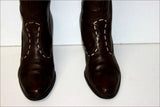 BARBARA BUI Bottes Vintage Tout Cuir Marron Foncé T 37 BE