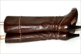 BARBARA BUI Bottes Vintage Tout Cuir Marron Foncé T 37 BE