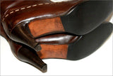 BARBARA BUI Bottes Vintage Tout Cuir Marron Foncé T 37 BE
