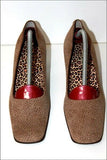 NANDO MUZI Escarpins Tout Cuir Velours Imprimé Marron T 37.5 IT / 38.5 FR TTBE
