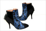 DESIGUAL Bottines Toile Satinée Imprimée Talons Fins T 40 TBE