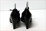 PEPE JEANS Escarpins Cuir Fripé Verni Noir Talons Coniques  T 36 TBE