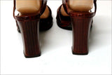 MAUD FRIZON Sandales Tout Cuir Marron Acajou T 6 US / 37.5  TBE