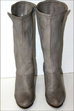 FELMINI Mi Bottes à Talons Cuir Gris Clair T 37 TTBE