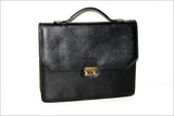 Cartable Cuir Grainé Noir Fermeture à Clef  ETAT NEUF