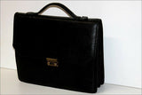 Cartable Cuir Grainé Noir Fermeture à Clef  ETAT NEUF