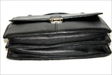 Cartable Cuir Grainé Noir Fermeture à Clef  ETAT NEUF
