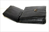 Cartable Cuir Grainé Noir Fermeture à Clef  ETAT NEUF