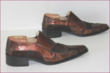 NEW ROCK Mocassins Homme Pointus Tout Cuir Bronze Marron T 43 TBE