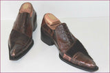 NEW ROCK Mocassins Homme Pointus Tout Cuir Bronze Marron T 43 TBE