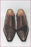 NEW ROCK Mocassins Homme Pointus Tout Cuir Bronze Marron T 43 TBE