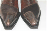 NEW ROCK Mocassins Homme Pointus Tout Cuir Bronze Marron T 43 TBE