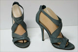 SAN MARINA Sandales Cuir Bleu Gris Doublées Cuir T 40 TBE