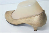 BALLY Escarpins Vintage Tout Cuir Doré Petits Talons T 5 B / 36 BE