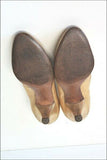 BALLY Escarpins Vintage Tout Cuir Doré Petits Talons T 5 B / 36 BE