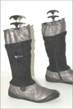 PATAUGAS Mi Bottes Daim et Cuir Plissé Bronze et Noir T 41 TBE