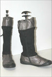 PATAUGAS Mi Bottes Daim et Cuir Plissé Bronze et Noir T 41 TBE