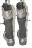 PATAUGAS Mi Bottes Daim et Cuir Plissé Bronze et Noir T 41 TBE