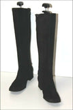 MINELLI Bottes Daim Noir Doublées Cuir Bouts Semi Carrés T 37 TBE