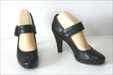 KARSTON Escarpins à Sangles Cuir Noir Talons Hauts T 37 BE