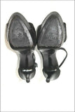 COLISEE Sandales Cuir Imprimé Reptile Noir Doublés Cuir T 40 TBE