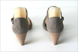 MINELLI Escarpins Velours Marron Taupe Doublés Cuir T 40  ETAT NEUF
