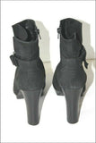 MINELLI Bottines Croûte de Cuir Noir Doublées Cuir Hauts Talons T 41  TTBE