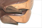 MISSANGA Bottes à Talons Tout Cuir Plissé Marron T 36 TTBE