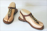 MINELLI Sandales Tout Cuir Marron Clair Doré T 35 TBE