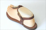MINELLI Sandales Tout Cuir Marron Clair Doré T 35 TBE