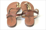 MINELLI Sandales Tout Cuir Marron Clair Doré T 35 TBE