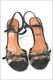 SINELA Sandales à Talons Cuir fourrure Rase Léopard T 37 BE