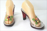 SAN MARINA Sandales Transparentes Talons Plexi Rouge T 40 TBE