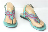 SAN MARINA Sandales Cuir Tressé Pastel Petits Talons T 40 TTBE
