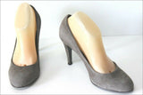 ASH Escarpins à Talons Daim Gris Clair Bouts Ronds T 39 BE