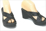 THE ART COMPANY Sandales Cuir Noir Lanières T 36 TTBE
