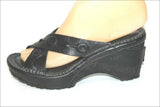 THE ART COMPANY Sandales Cuir Noir Lanières T 36 TTBE