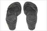 THE ART COMPANY Sandales Cuir Noir Lanières T 36 TTBE