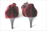 MINELLI Escarpins de Soirée  Velours Bordeaux Talons Hauts T 36 TTBE