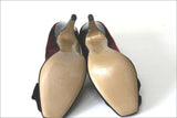 MINELLI Escarpins de Soirée  Velours Bordeaux Talons Hauts T 36 TTBE